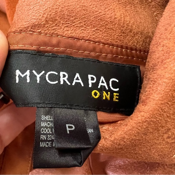 Mycra Pac Sz P Orange Reversible Coat Toggle Double Breast Small Faux Suede - Picture 6 of 7